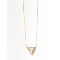 925 Silver pyramid necklace with white cubic zirconia.